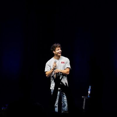 Matt Rife photographed during his standup comedy show.